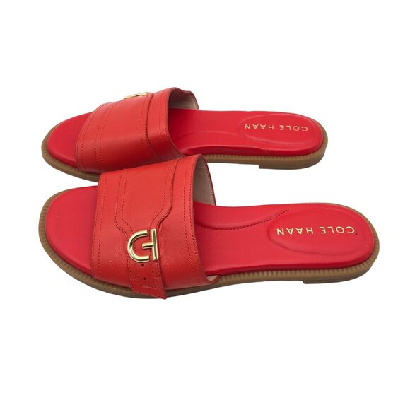 Cole Haan Womens Charlotte Grand 360 Red Leather Slide Sandals Size 5 - Picture 3 of 7